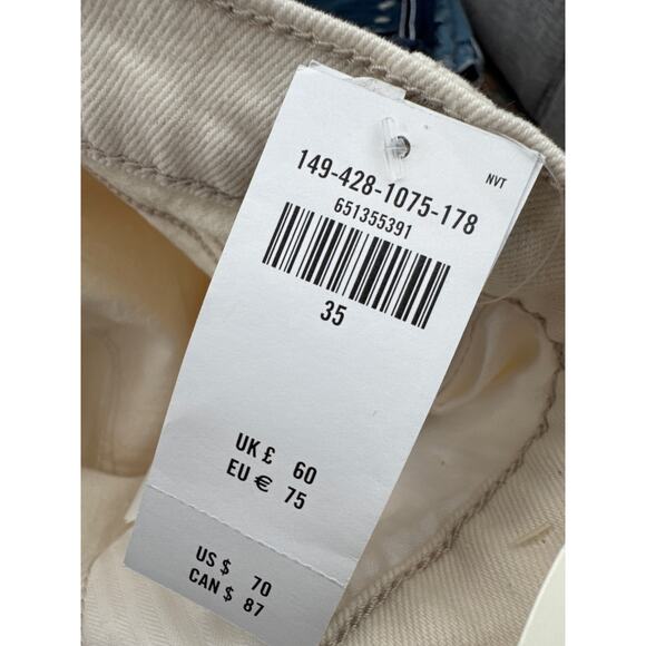 Abercrombie & Fitch 90's Relaxed Cutoff Shorts Off White Women Sz 35 / 20 NWT - Picture 5 of 10